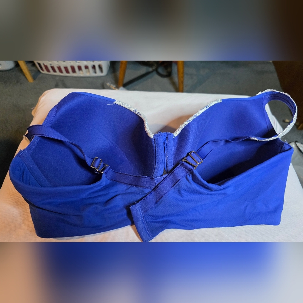 Soma Embraceable Blue Full Coverage Lace Trim Bra Size 42D - Picture 4 of 4